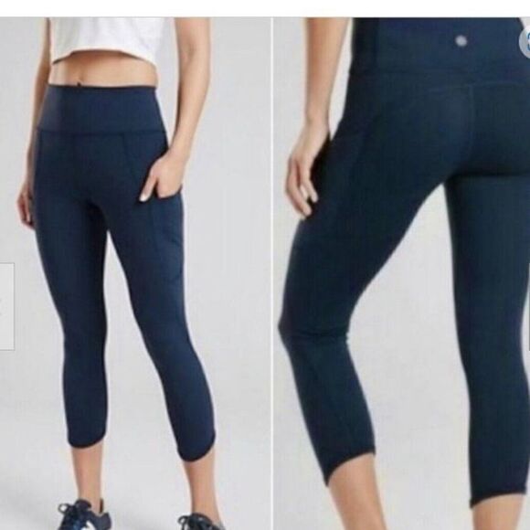 ATHLETA All In Up For Anything Yoga Pants Navy Blue Size Small - Picture 1 of 8